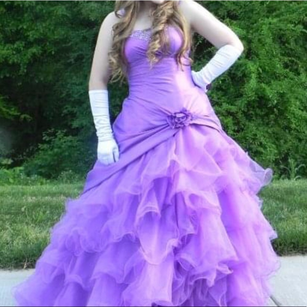 Purple Tulle prom dress